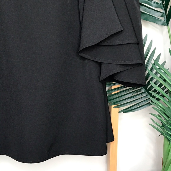 SOLD Seed Heritage Black Off Shoulder Frill Dress 10 - Picture 8 of 13